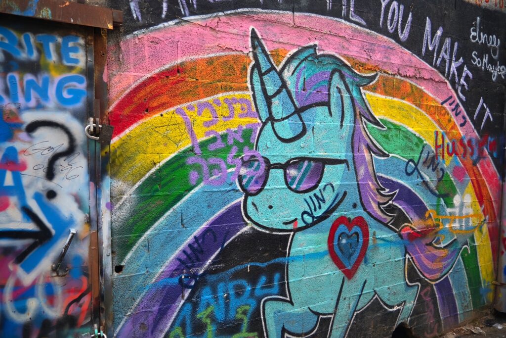 Florentin Street Art inspired by Isreal's 2023 song entry for Eurovision (Photo Credit: credit to: Malachi Demmin-De Lise)