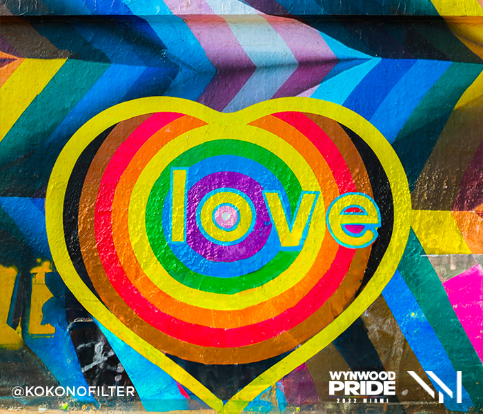 Love Mural by Koko Bayer (Photo Credit: @kokonofilter, the Wynwood Business Improvement District (BID) and Wynwood Pride)