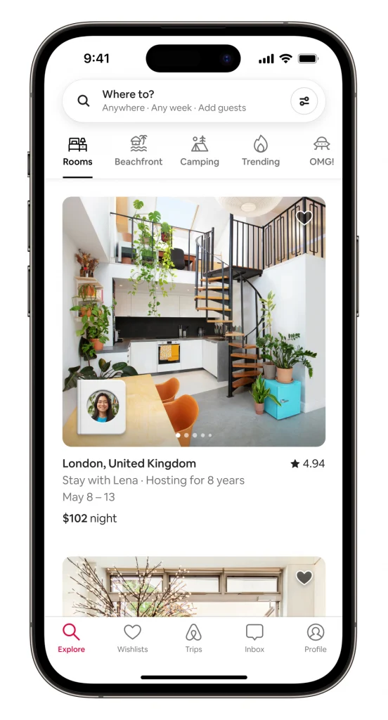 Airbnb Rooms - New App Screenshots