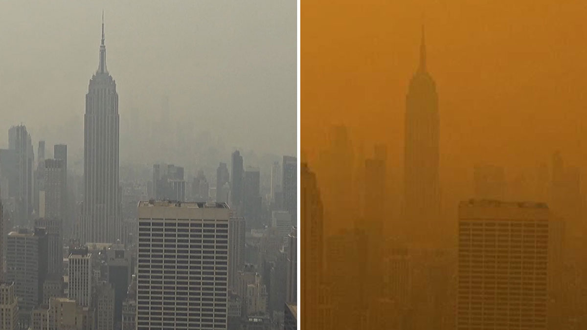 Canadian wildfires affect air quality in the US disrupting air travel and closing tourist attractions, including Broadway shows in NYC.