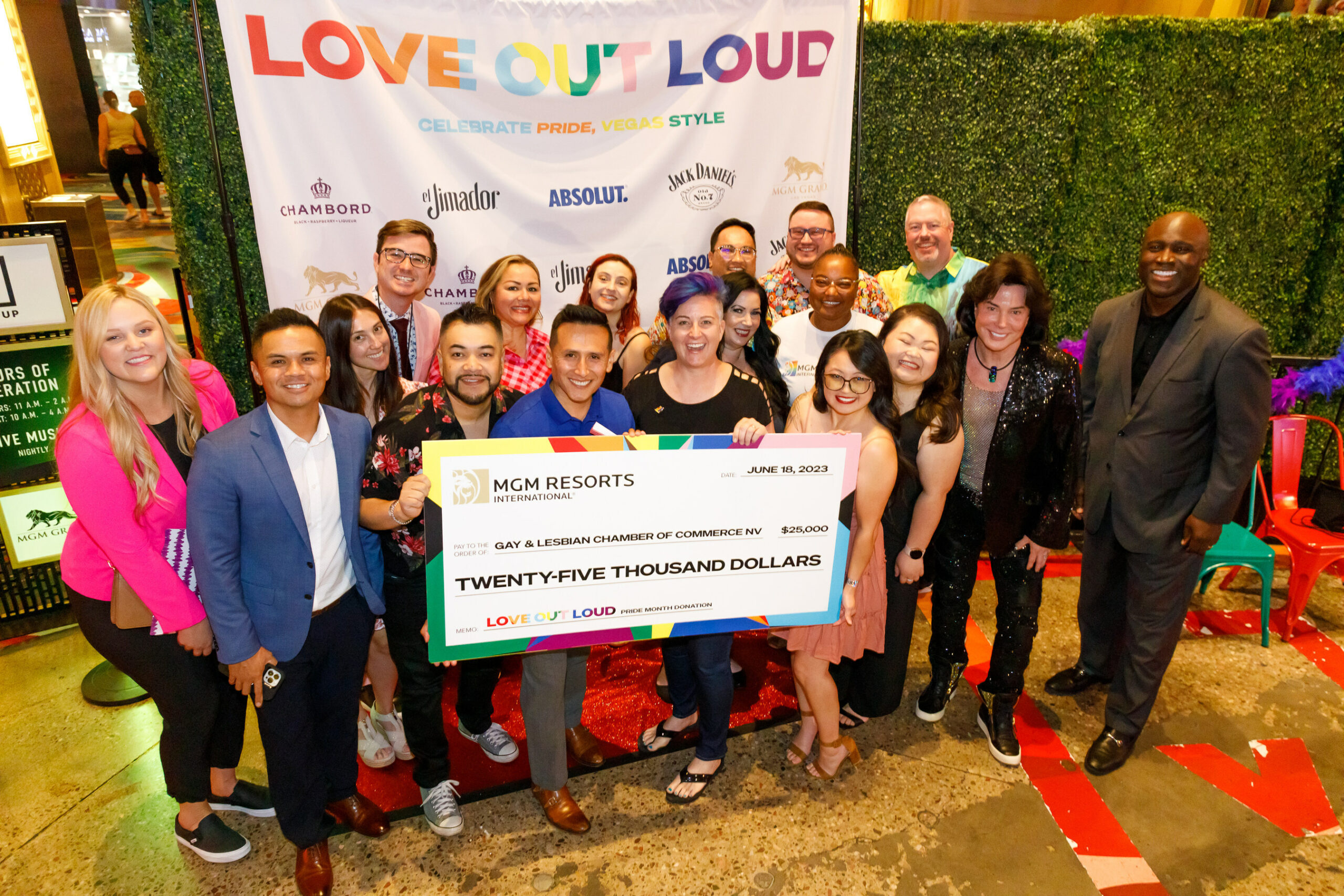 MGM Resorts International donates $25,000 to the GLCCNV. (Photo Credit: MGM Resorts International)