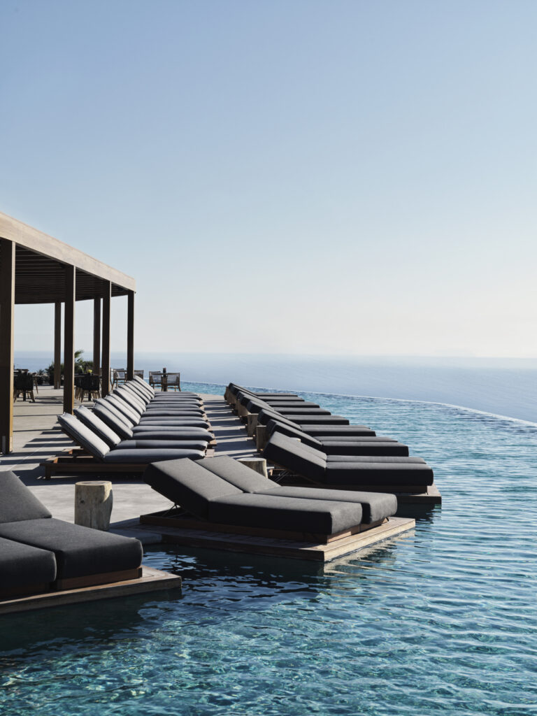 Pool beds (Photo Credit: Magma Resort Santorini)