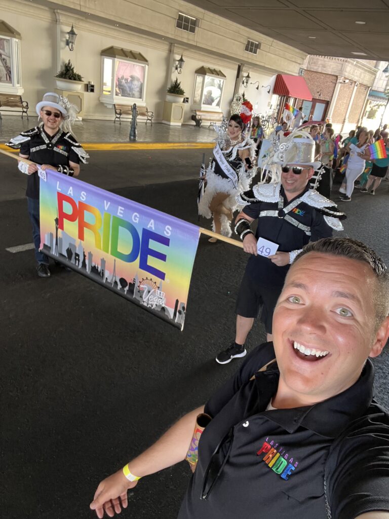 McGill getting ready for the Reno Pride Parade (Photo Credit: Brady McGill)