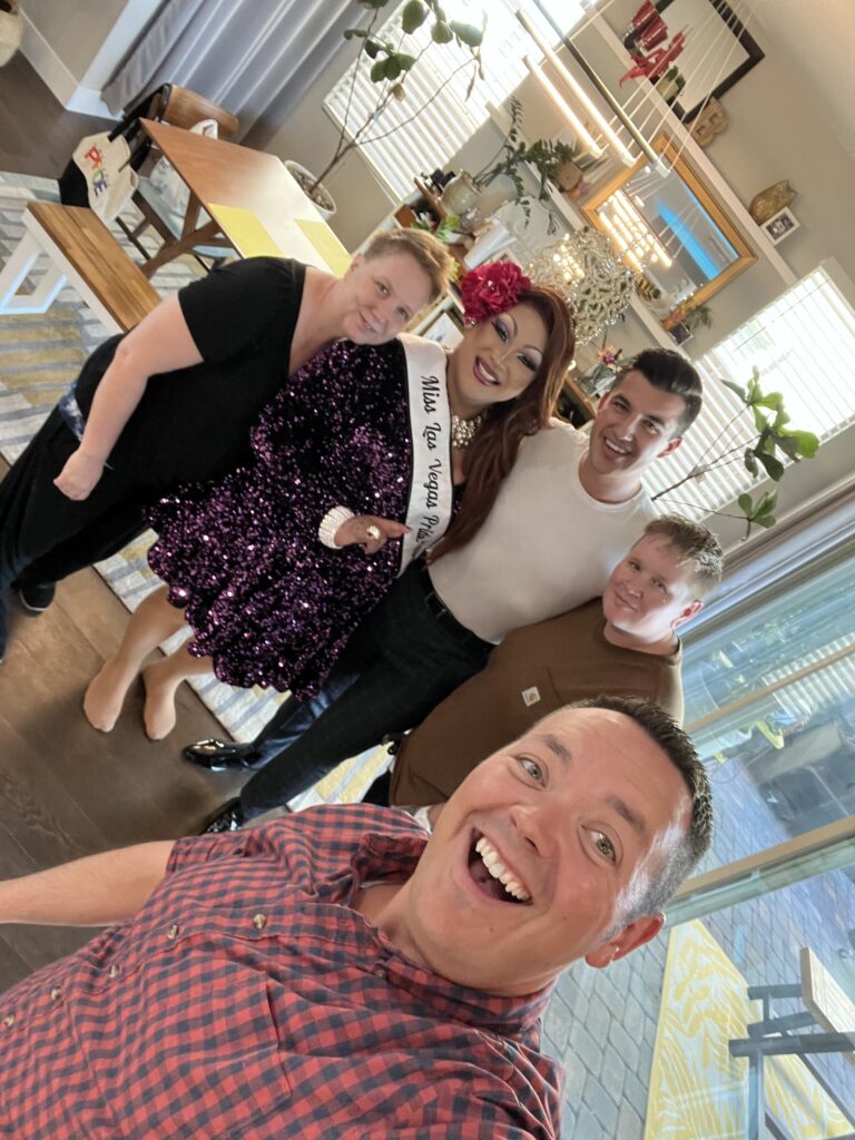 From left to right - Penny McGee (ASL Interpreter), Jolene Secrets (Miss Las Vegas PRIDE and Proud Deaf Queen), Abel Garcia (KTNV), and photographer Hanna Jacobs (Photo Credit: Brady McGill)