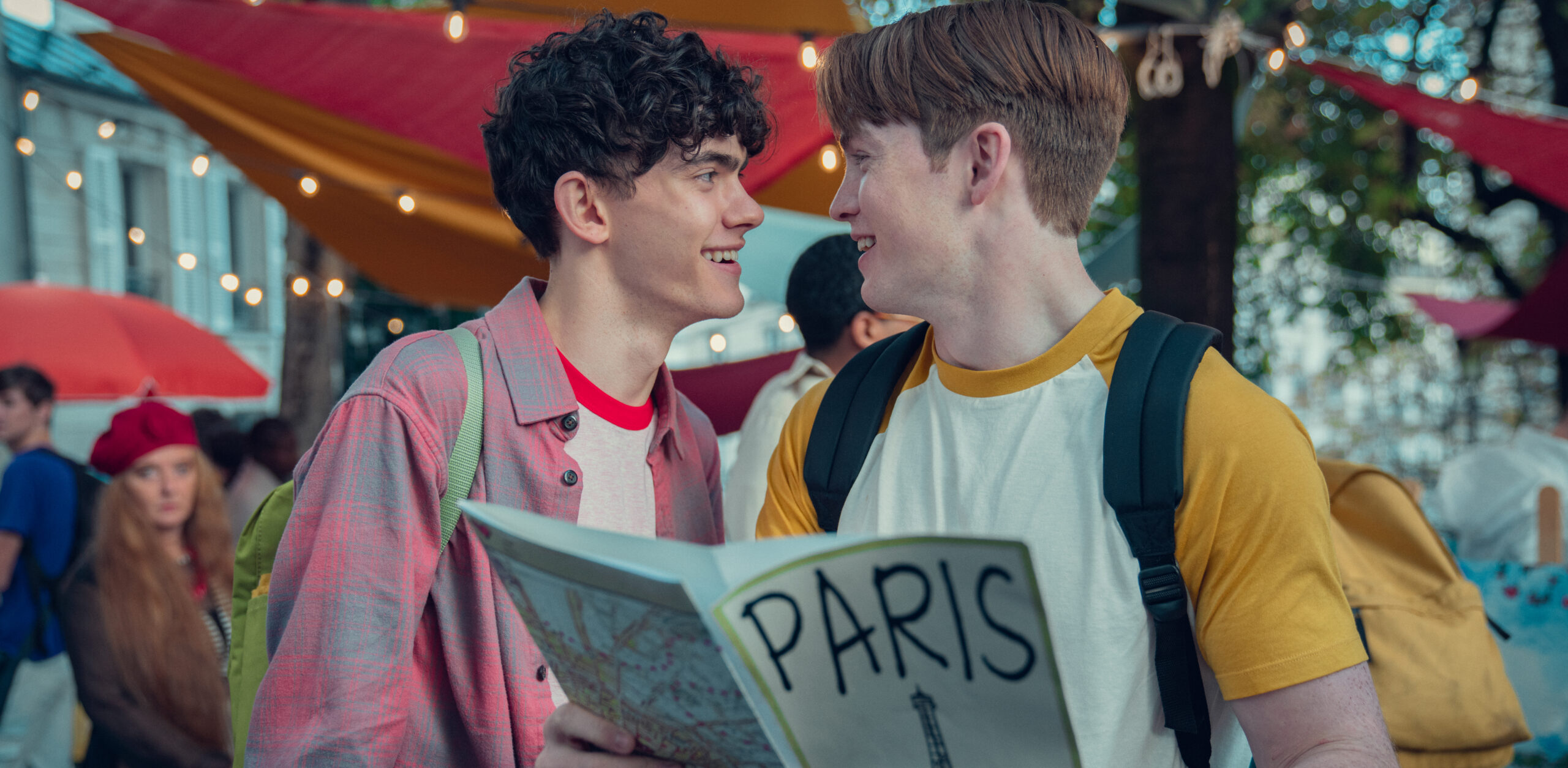 Joe Locke plays Charlie Spring and Kit Conner plays Nick Nelson on the LGBTQ+ Netflix series "Heartstopper." (Photo Credit: Netflix)