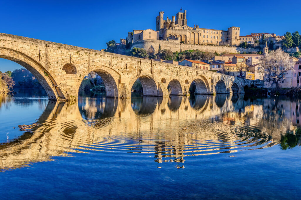 The Old Bridge at Beziers and St. Nazaire Cathedral in Burgundy (Photo courtesy of Source Journeys)