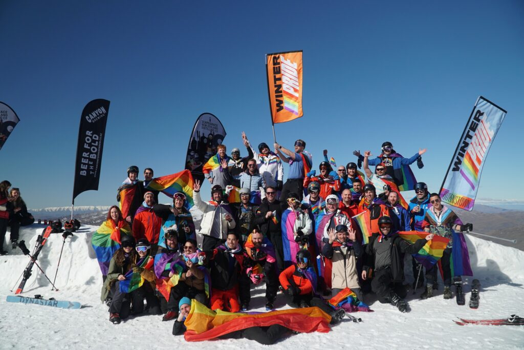 Cardrona Pride Ski Parade Day (Photo Credit: Winter Pride NZ)