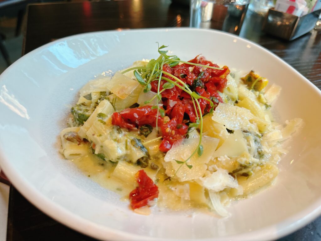 Rigatoni with Artichoke Pesto at Conversation (Photo Credit: Jon Bailey)