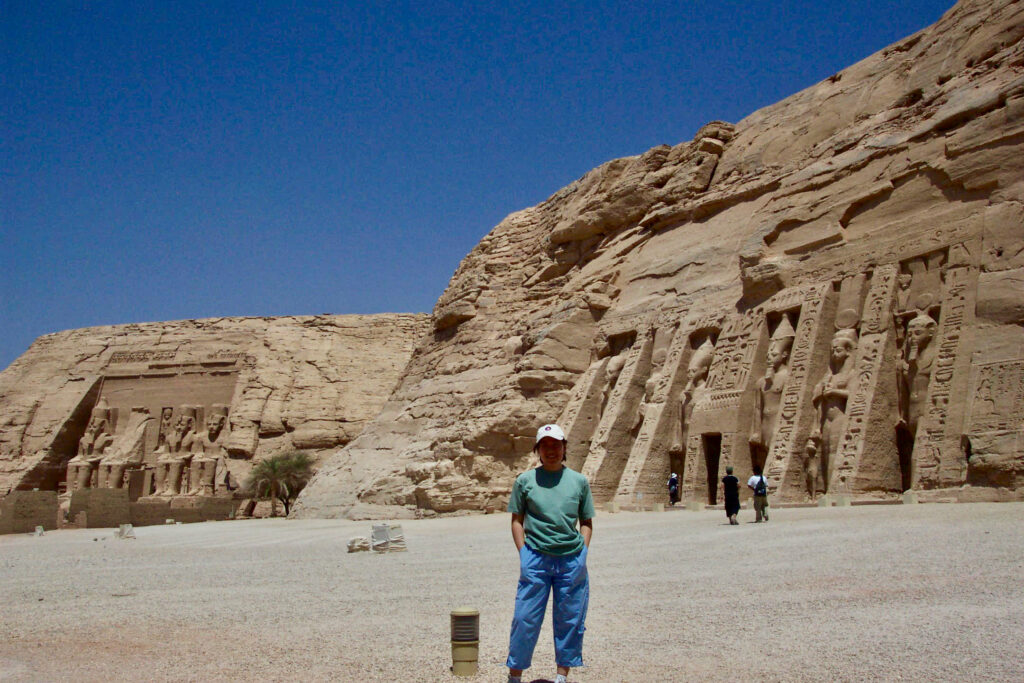 Sue Davies' wife Regina "Reggie" Ang at Egypt Abu Simbel (Photo Credit: Sue Davies)
