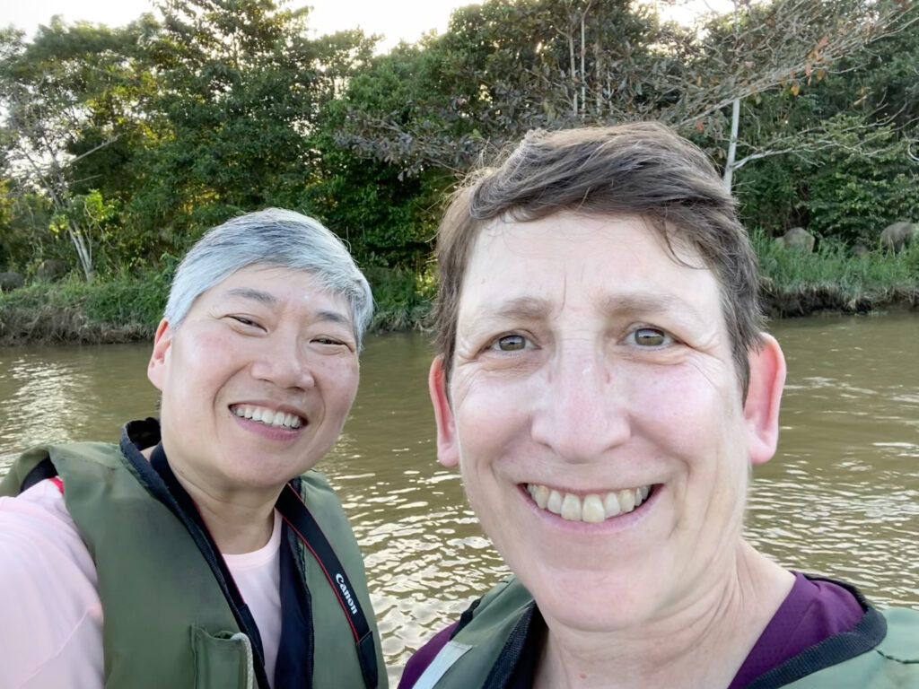 Sue and Reggie in Borneo (Photo Credit: Sue Davies)