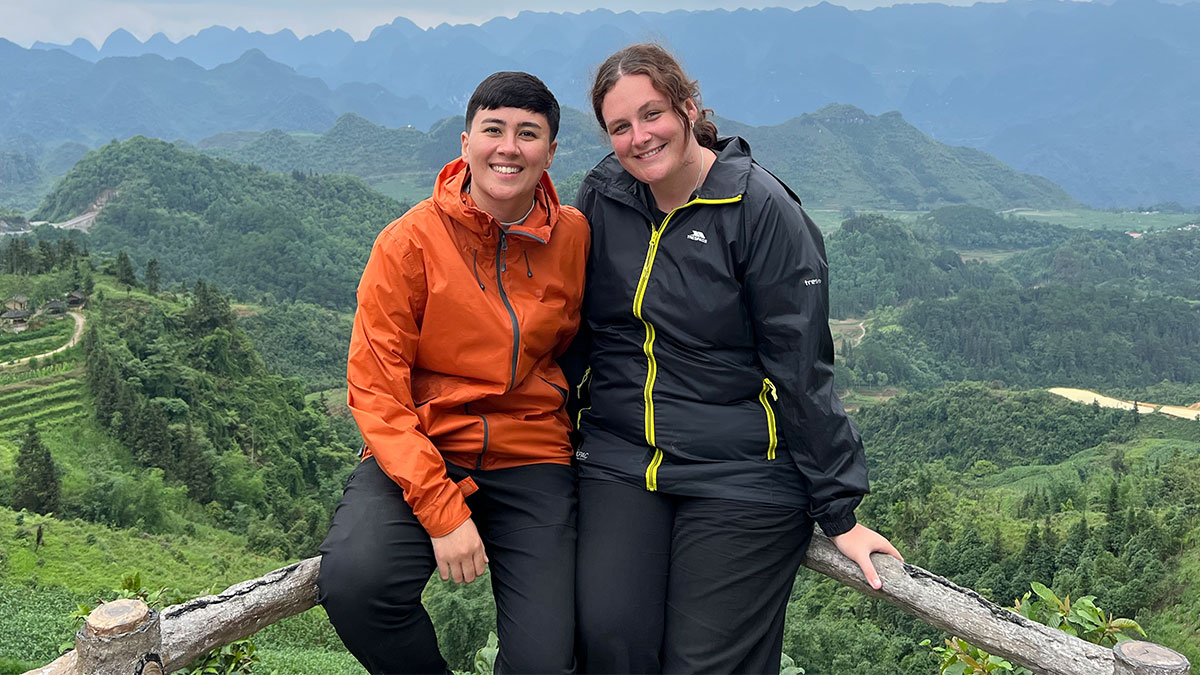 Kadie-Jo Mason (left) and Gabii Findlay (right) in Ha Giang Loop, Vietnam (Photo Credit: Gabii Findlay and Kadi-Jo Mason)