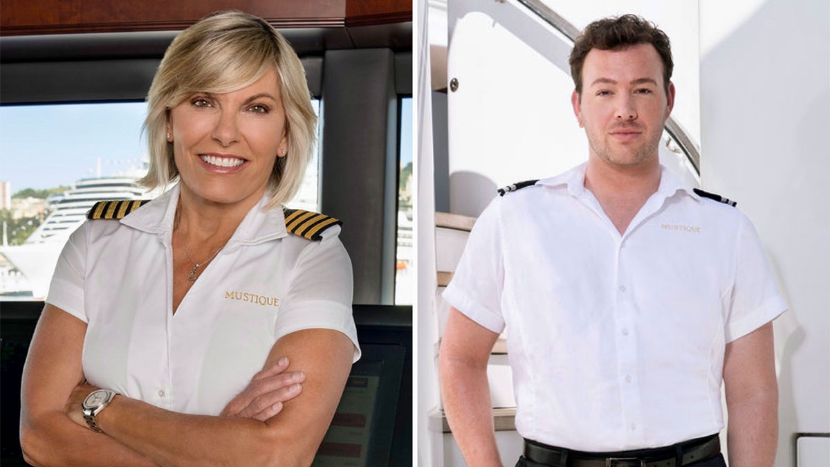 Captain Sandy Yawn and Stew Kyle Viljoen set sail along the Italian Riviera for 'Below Deck Mediterranean' Season 8 (Photo by: Fred Jagueneau/Bravo)