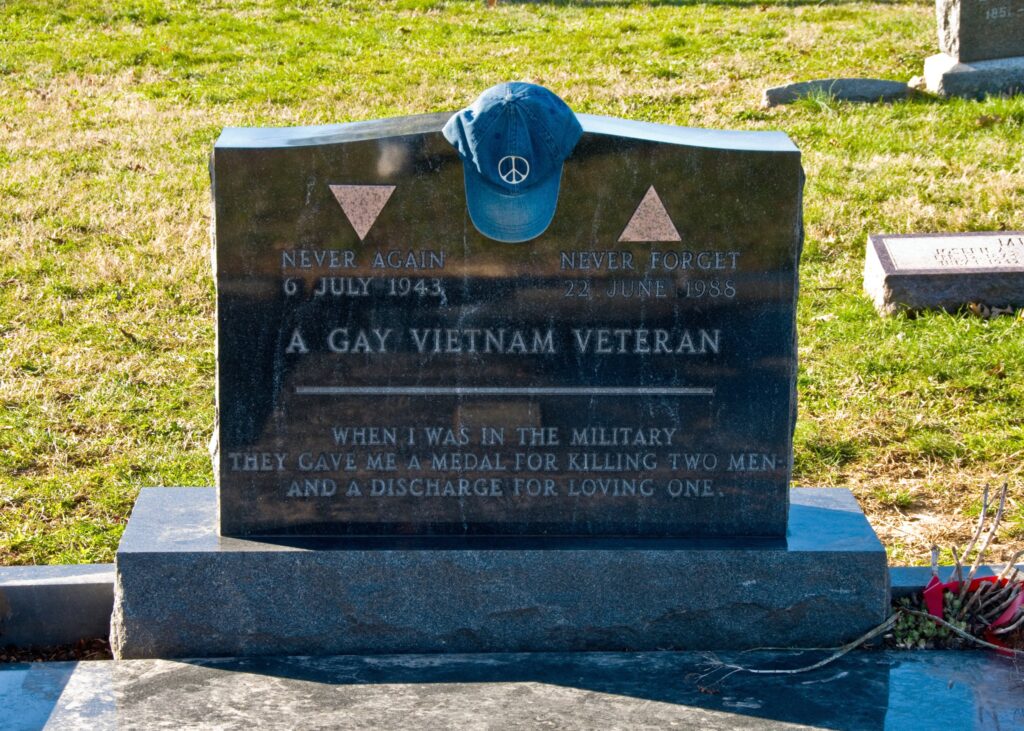 Tombstone of Leonard Matlovich, a Vietnam veteran who challenged the military's discriminatory practices (Photo Credit: Tony Fischer on Flickr Creative Commons)