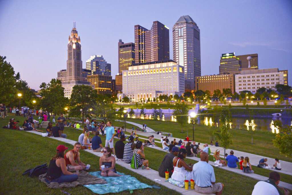 Scioto Mile in Downtown Columbus (Photo Credit: Randall L. Schieber / Experience Columbus)