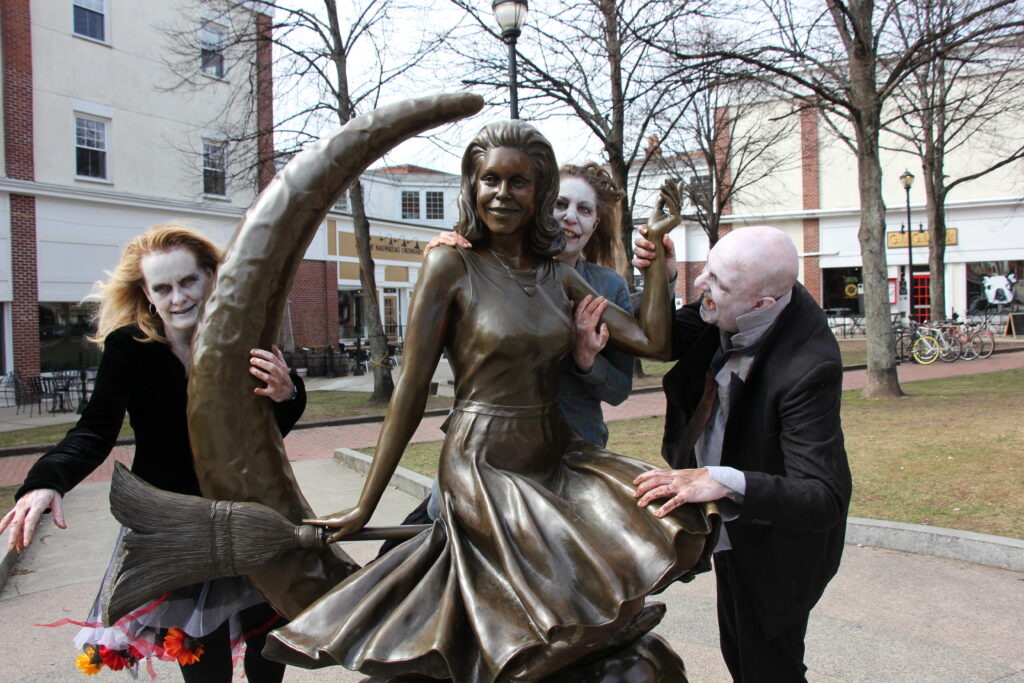 Zombies at the 'Bewitched' Statue (Photo Credit: John Andrews / Destination Salem)