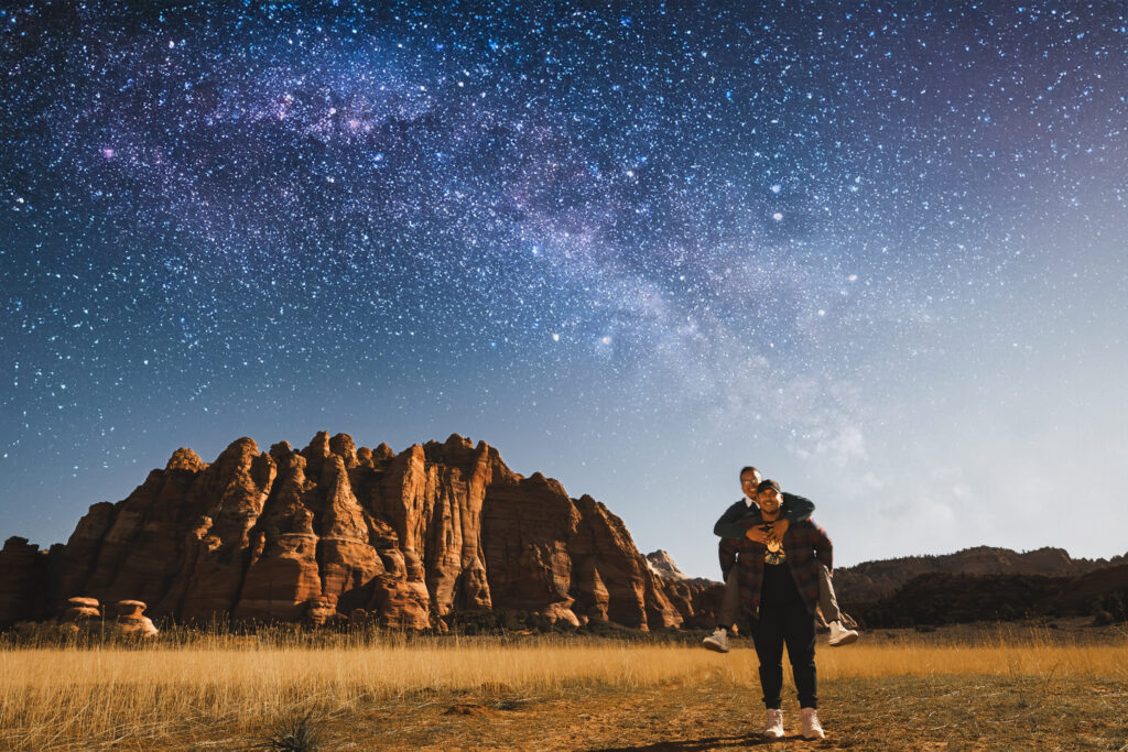 Stargazing in Zion National Park, Utah (Photo Credit: ProudlyNomadic @proudlynomadic)