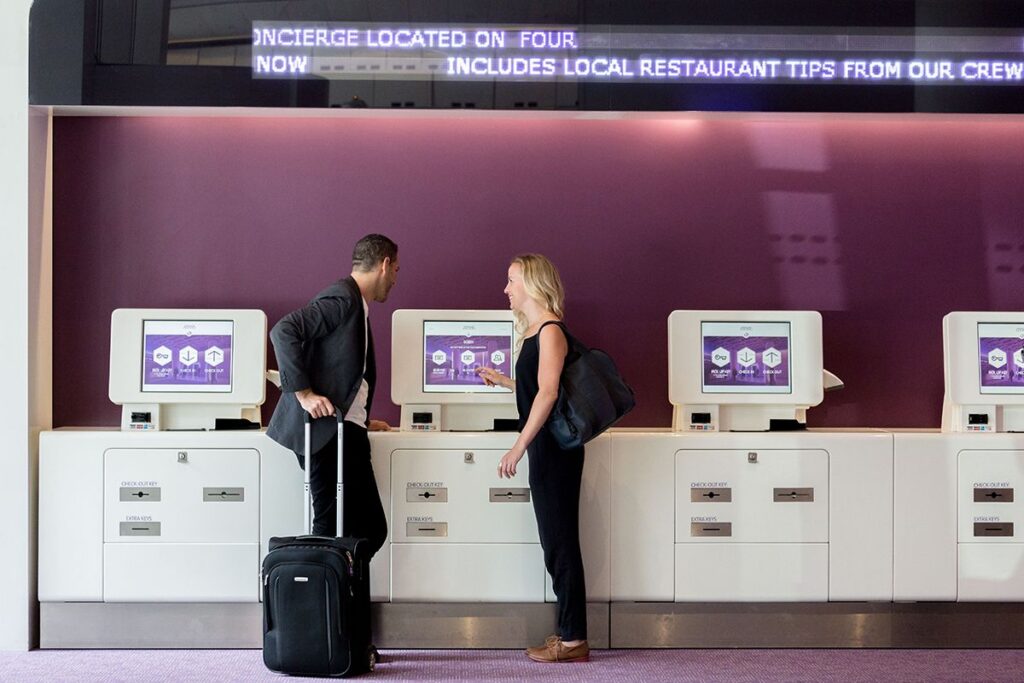 YOTEL Check-in Kiosks (Photo Credit: YOTEL)