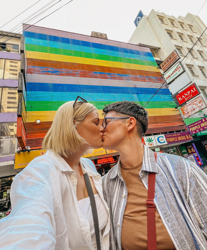 Courtney Vondran and their fiancé Liz Weiland in Bangkok, Thailand (Photo Credit: Courtney Vondran)