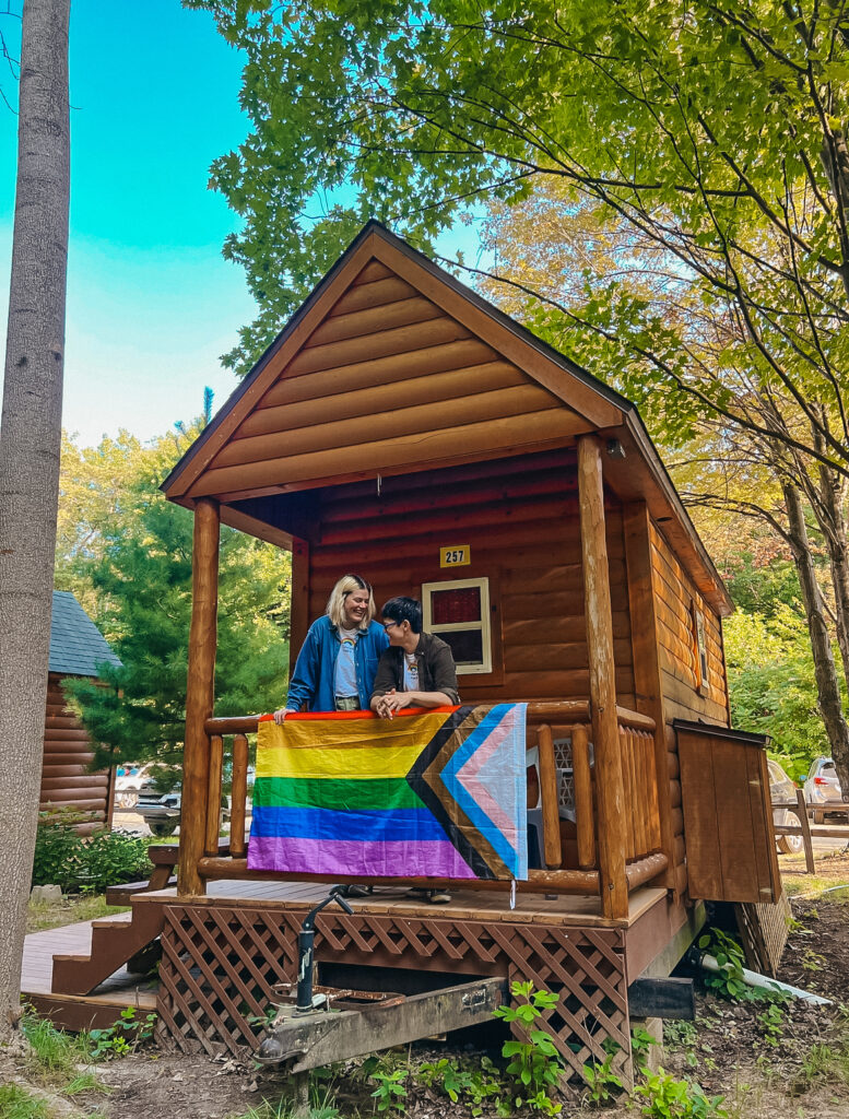 Courtney Vondran and their fiancé Liz Wieland at Campit in Fennville, Michigan (Photo Credit: Courtney Vondran)