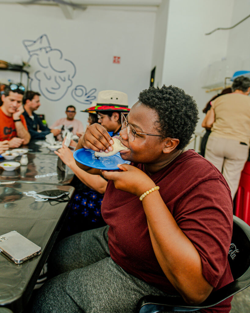 Ami King on a walking food tour in Oaxaca, Mexico (Photo Credit: @dabeatlo)