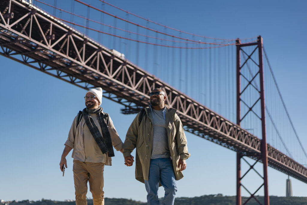 Gay couple in Lisbon, Portugal (Photo Credit: iStock)