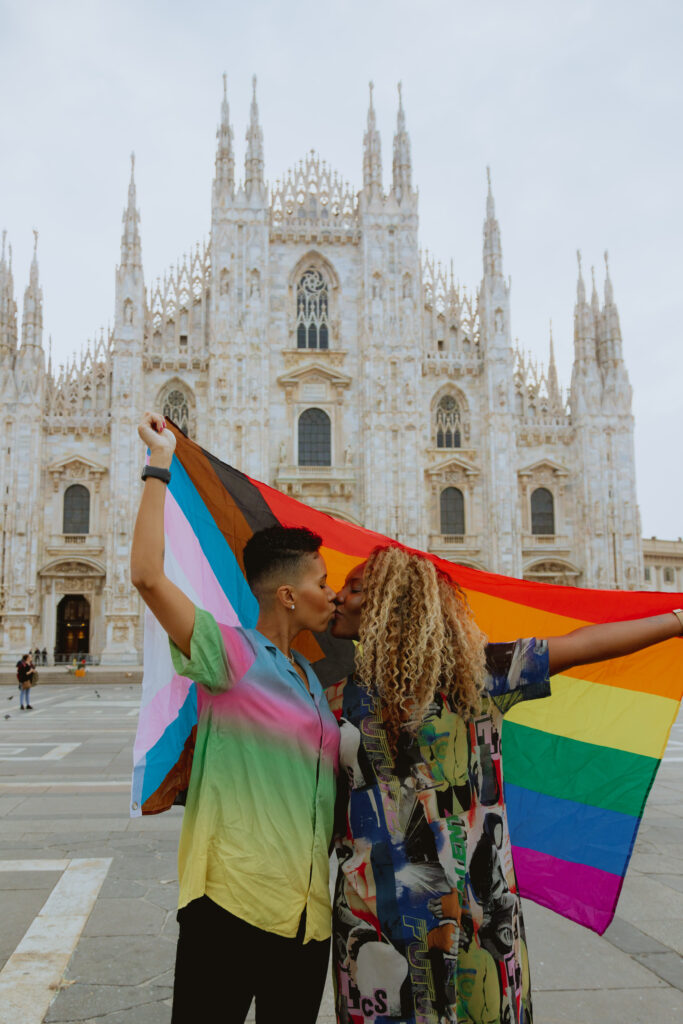 Lexie and Aisha in Milan Italy (Photo Credit: Maartje Hensen)