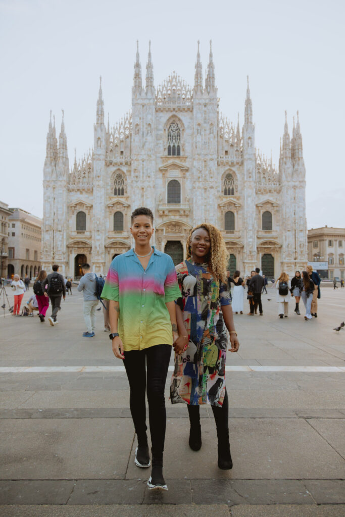 Lexie and Aisha in Milan Italy (Photo Credit: Maartje Hensen)