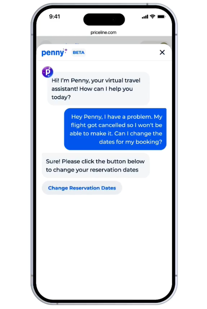 Priceline troubleshooting with Penny (Photo Credit: Priceline)
