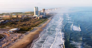 This Unique Texas Isle Transforms Into a Festive Tropical Wonderland